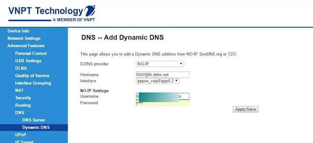 Thêm Dynamic DNS