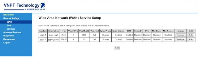 Network Settings Wan